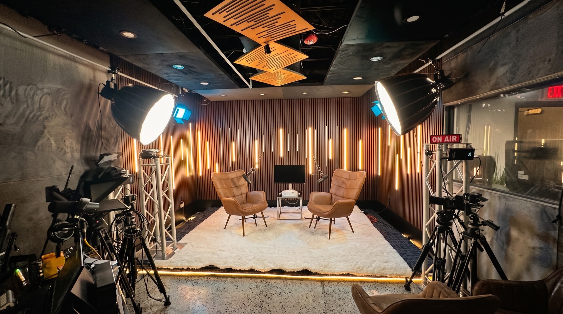 Epic Podcast Studios — the lit set